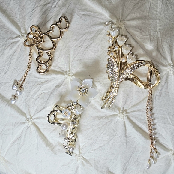 Set of Three Boho Claw Clips - Picture 1 of 4